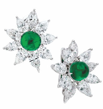 tranquil green 系列祖母绿耳环   graff